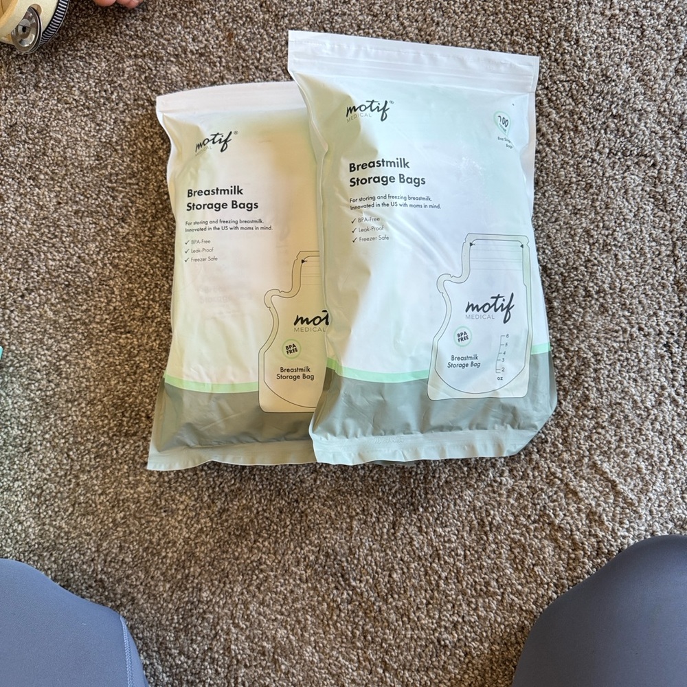 Breastmilk Storage Bags MOTIF brand 200 count total